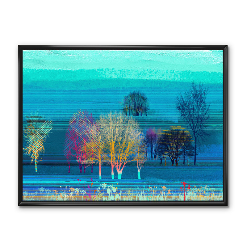 «Mystery Trees in Turquoise Landscape», reproduction d'impression sur toile, H 12 po x l 20 po x p 1 po