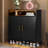 Double Door 6 Shelf Particle Board With LED Lights