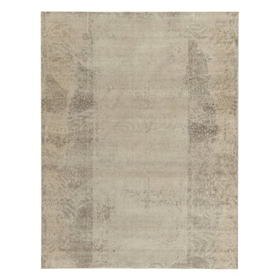 Distressed Style Abstract Rug In Beige Pattern By Rug & Kilim