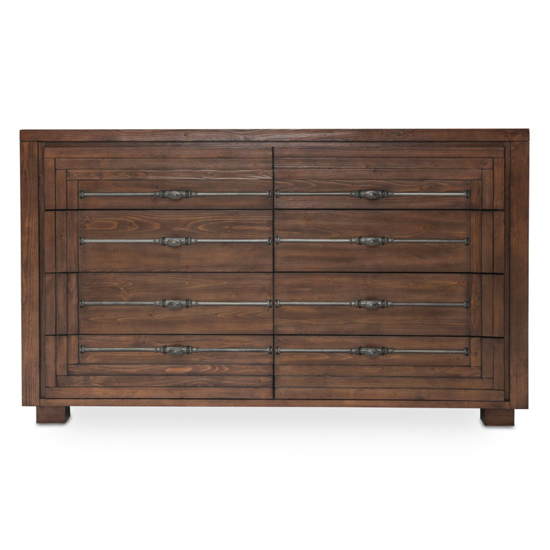 Carrollton Solid Wood 8-Drawer Dresser - Rustic Ranch