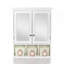 Armoire de rangement pour salle de bain, armoires à pharmacie pour salle de bain avec miroir, 2 portes, 2 tablettes réglables et 3 paniers de rangement de style Noël