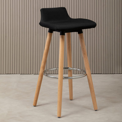 Kai Upholstered Bar Stool with Solid Wood Frame