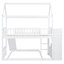 Lit simple au-dessus d'un lit superposé blanc avec glissade - espace de rangement polyvalent et fonctionnel-1005748307