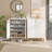 29.52 Inches White & Gold Shoe Cabinet With Doors, 5 Tiers Shoe Storage Organizer-1621605618