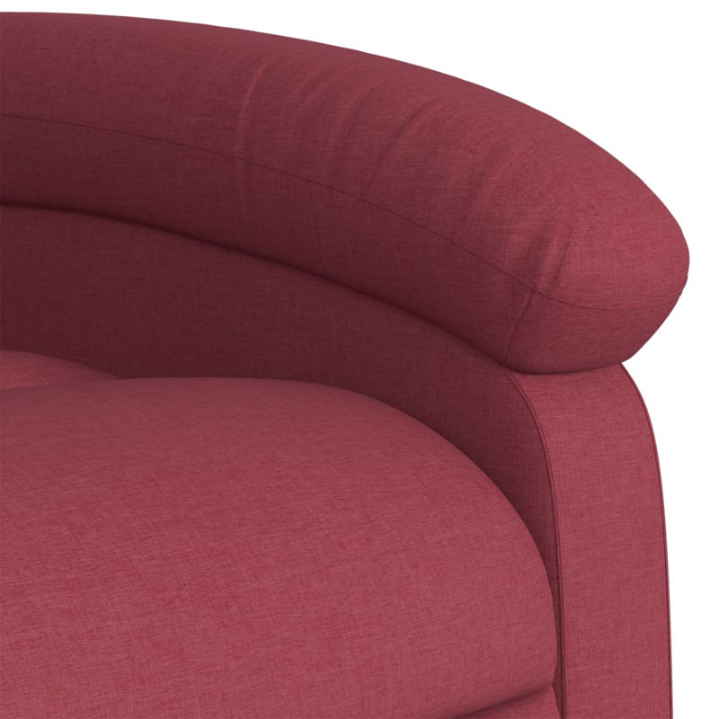 vidaXL Massage Recliner Chair, Adjustable Backrest/ Footrest, Fabric, Wine Red Fabric, Manual