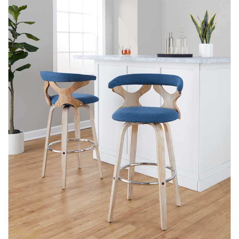 Lakyia Swivel Bar & Counter Stool (Set of 2), Counter Stool (25.5” Seat Height), Cream