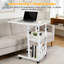 Table d'appoint mobile en forme de C pour ordinateur portable avec roulettes