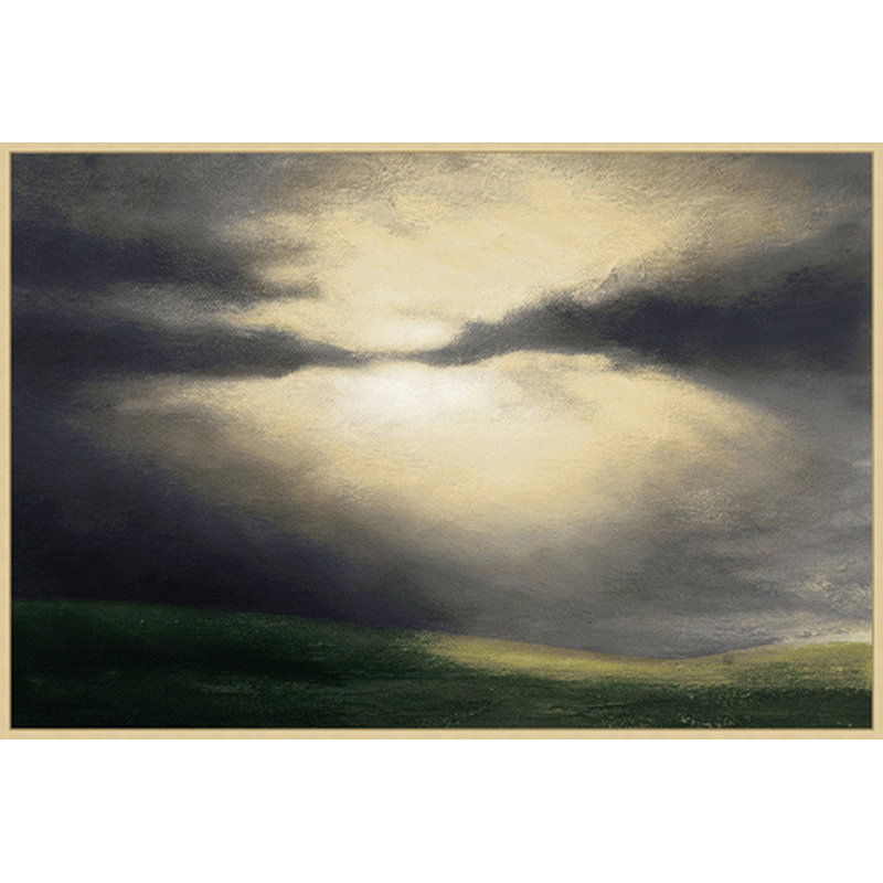 Vast Field III Painting, Gold Floater Frame, 41.5" H x 61.5" W x 2.12" D