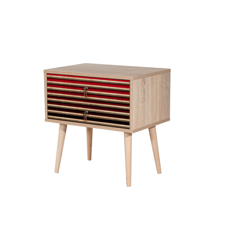 Scarlet 60cm W Manufactured Wood Bedside Table