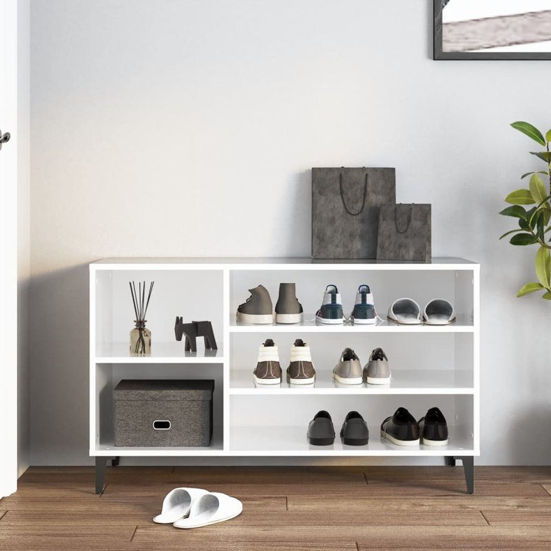 Shoe Cabinet 102x36x60 cm Engineered Wood, High Gloss White