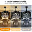 Ventilateur invisible de 42 pouces à six vitesses avec variateur de lumière en cristal noir