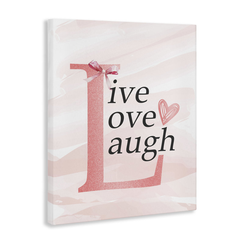 Toile pastel Live Love Laugh, design par Kim Allen, H 30 po x l 24 po
