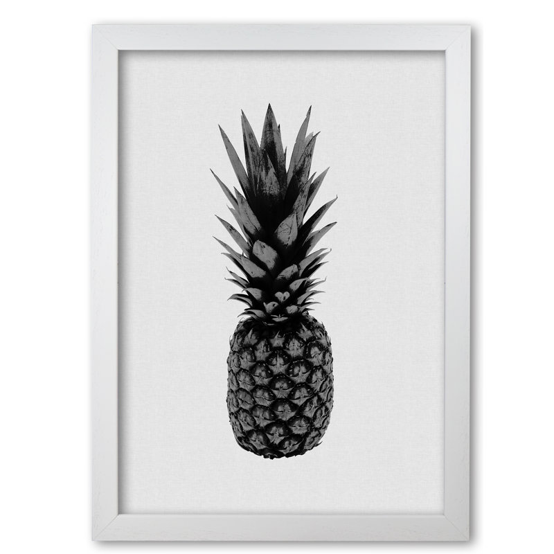 Pineapple - Print, White Grain Frame, 60 cm H x 42 cm W x 5 cm D