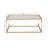 Honea Metal Gold Coffee Table with Clear Glass Top and Acrylic Legs