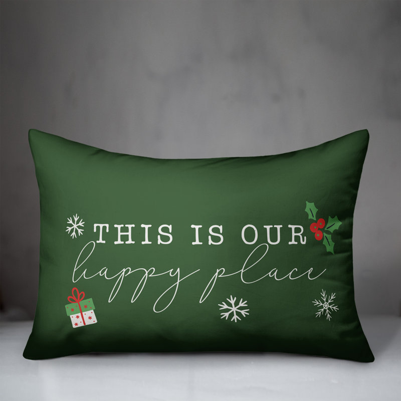  Coussin rectangulaire This is Our Happy Place, Vert foncé