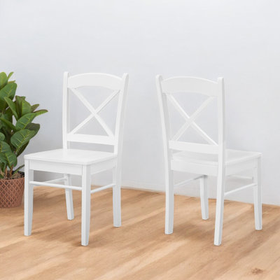 Jordan Solid + Manufactured Wood White Finish Dining Chair, 35.47'' H X 17.21'' W X 19.13'' D