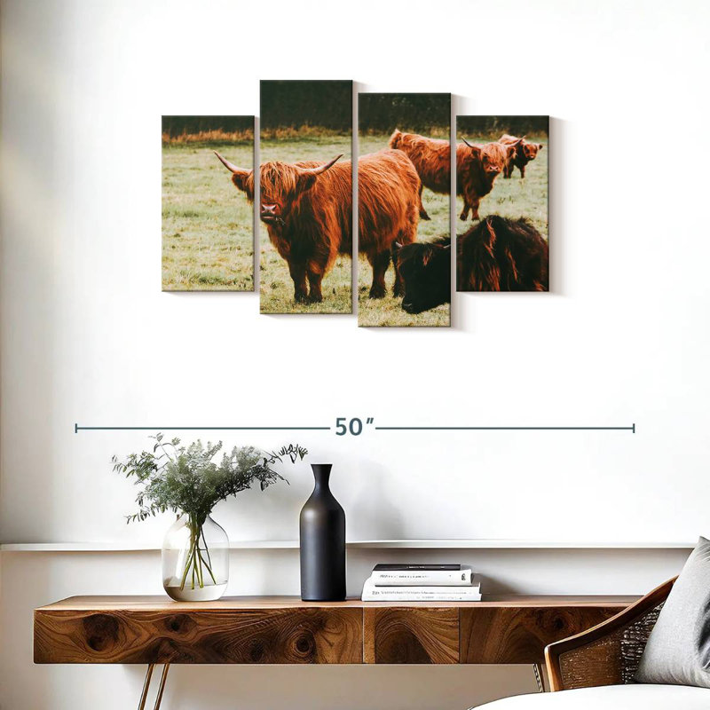 Brampt Highland Cow Group, H 22 po x l 36 po