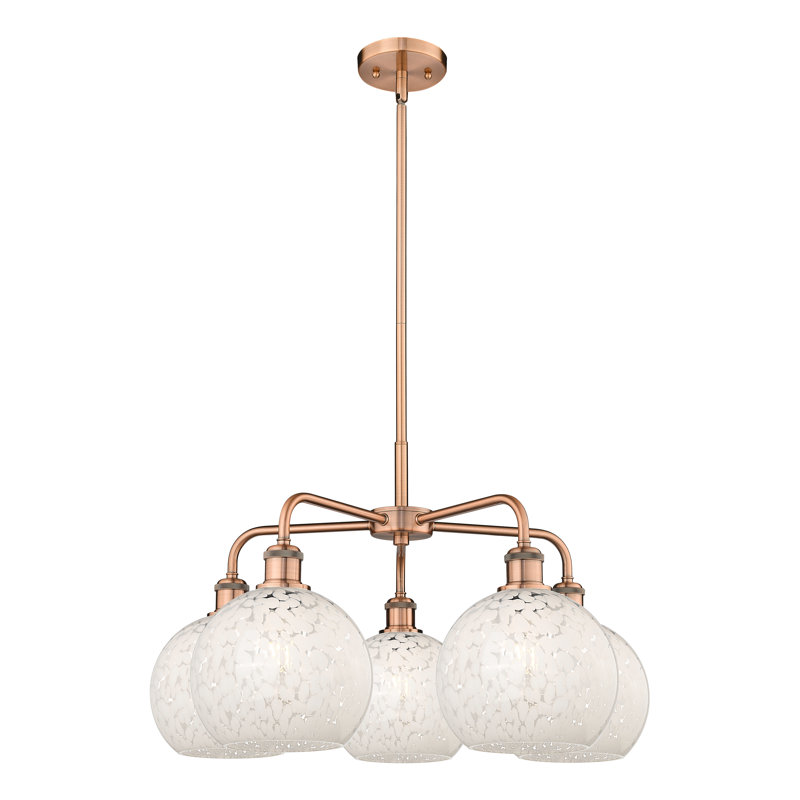 Bellagrace 5 - Light Dimmable Globe Chandelier, Antique Copper, 15.5" H x 26" W x 26" D