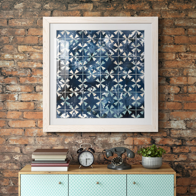 «Tile-Dye III», reproduction encadrée de qualité supérieure - prête à être accrochée, Blanc, H 26,5 po x l 26,5 po x P 1,5 po