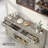 57.9" Sideboard With 3 Drawers, Adjustable Shelf-1620589362