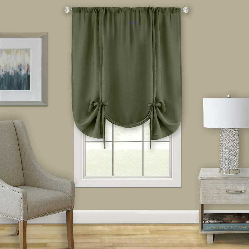 Scarbrough Semi Sheer Curtain Single Panel, Green