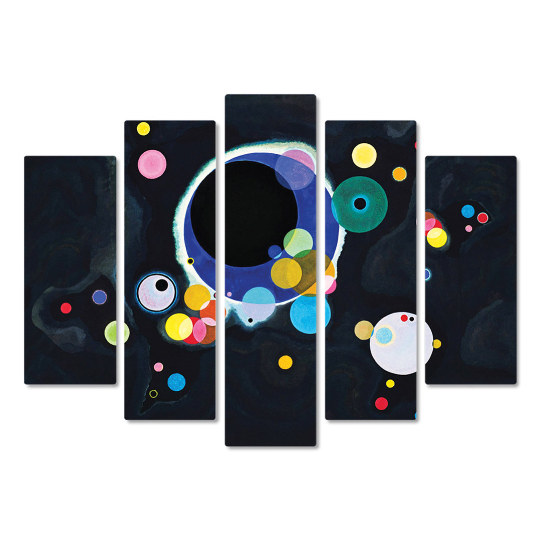 5-tlg. MDF-Bilder-Set Some Circles von Vassily Kandinsky