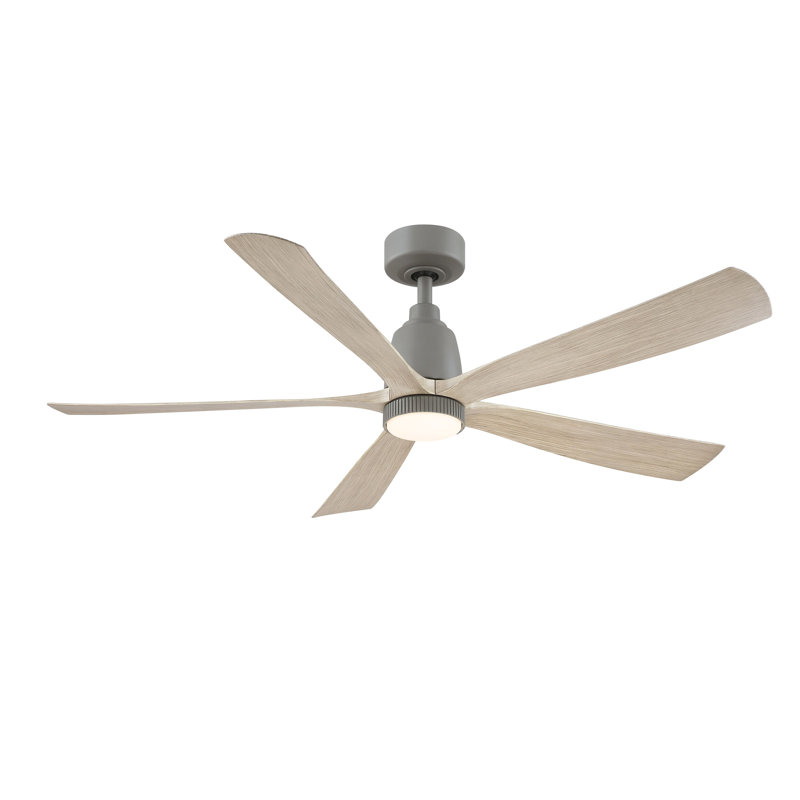 Kute Ceiling Fan Knurled Correlated Color Temperature (CCT) Select LED Light Kit - Antique Graphite, Silver