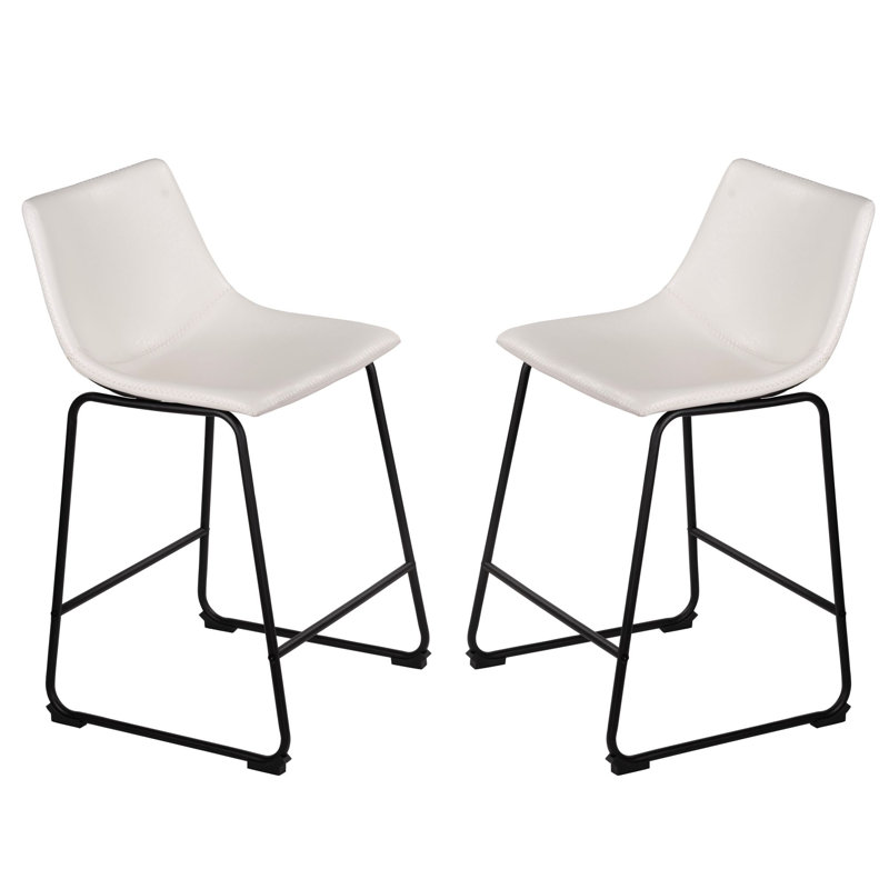 Tabouret de comptoir Dorielle, Tabouret de comptoir (siège d'une hauteur de 24 p, Blanc