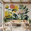 Papier peint floral géométrique, décoration murale amovible moderne-2100647592-2100647596