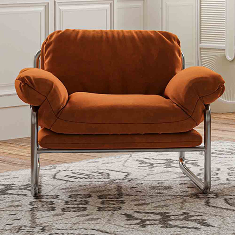Chaise de loisirs rétro en acier inoxydable., Marron foncé
