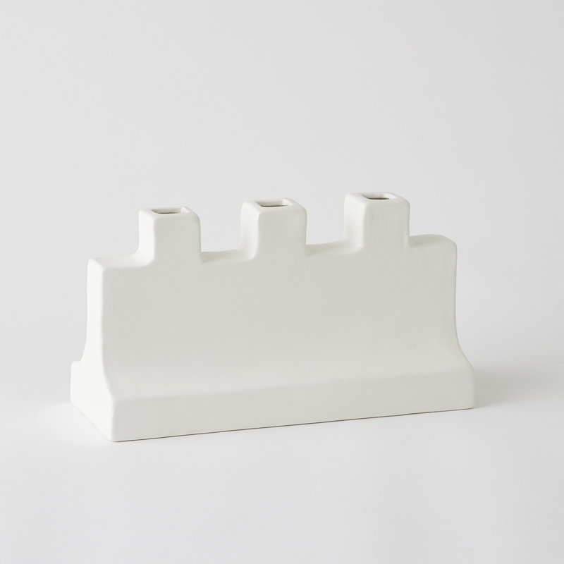 Icon Wide Vase-Matte White-Lg