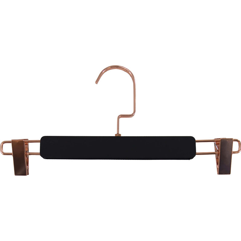 Cintre à pince en plastique caoutchouté Wanda Deluxe avec quincaillerie or rose, 100