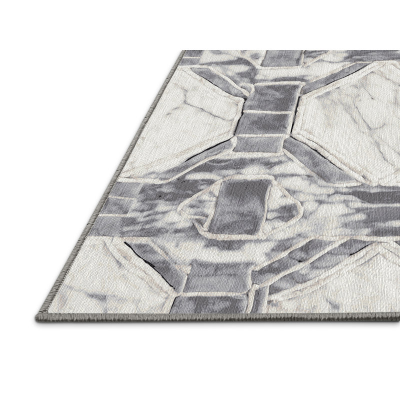 Tapis gris lavable à la machine, Carré 7 pi