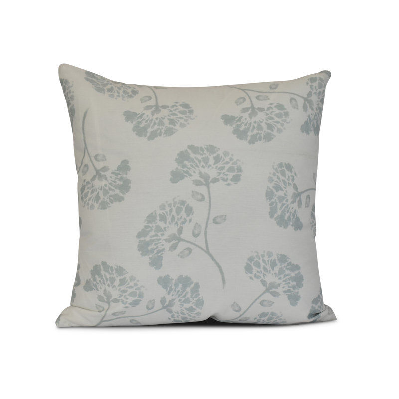 Floral Frolic Floral Reversible Throw Pillow, Grey, 20" H x 20" W x 3" D