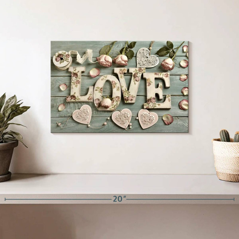 Plaque murale Chic Love, H 8 po x l 12 po