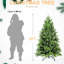Arbre de Noël de 8 pi avec 1847 pointes, présentation complète et réaliste, branches articulées pour une installation facile, base de Noël solide en métal et décor festif, arrangement rapide, support solide