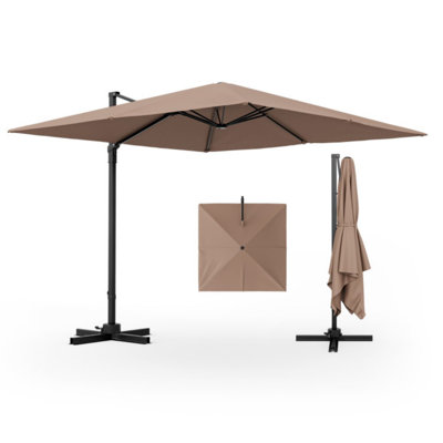 9.5 Feet Square Patio Cantilever Umbrella With 360° Rotation