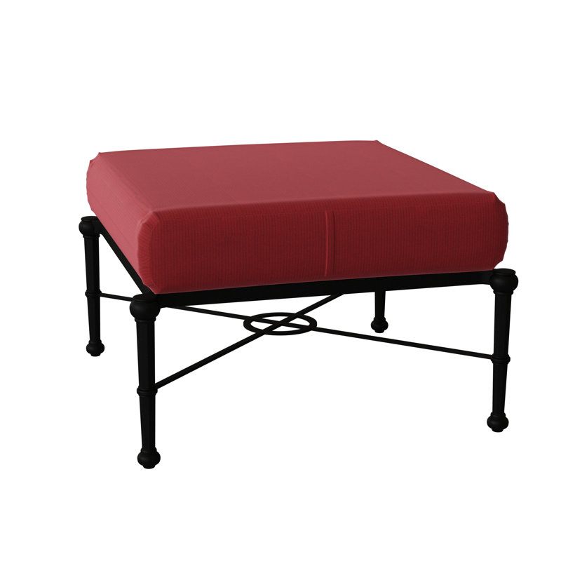 Repose-pieds d'extérieur avec coussin Delphi, Noir texturé, Denver Scarlett Sunbrella®