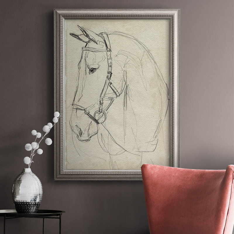 «Horse in Bridle S croquis II», reproduction de photo sur toile, L 24 po x H 36 po