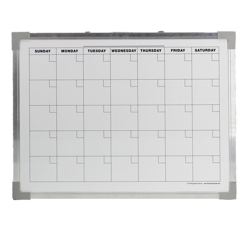 Aluminum Framed Magnetic Dry Erase Calendar Board, 18" x 24"