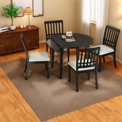 Compact 5-piece Dining Table Set, Wood & Upholstered Design For Small Spaces
