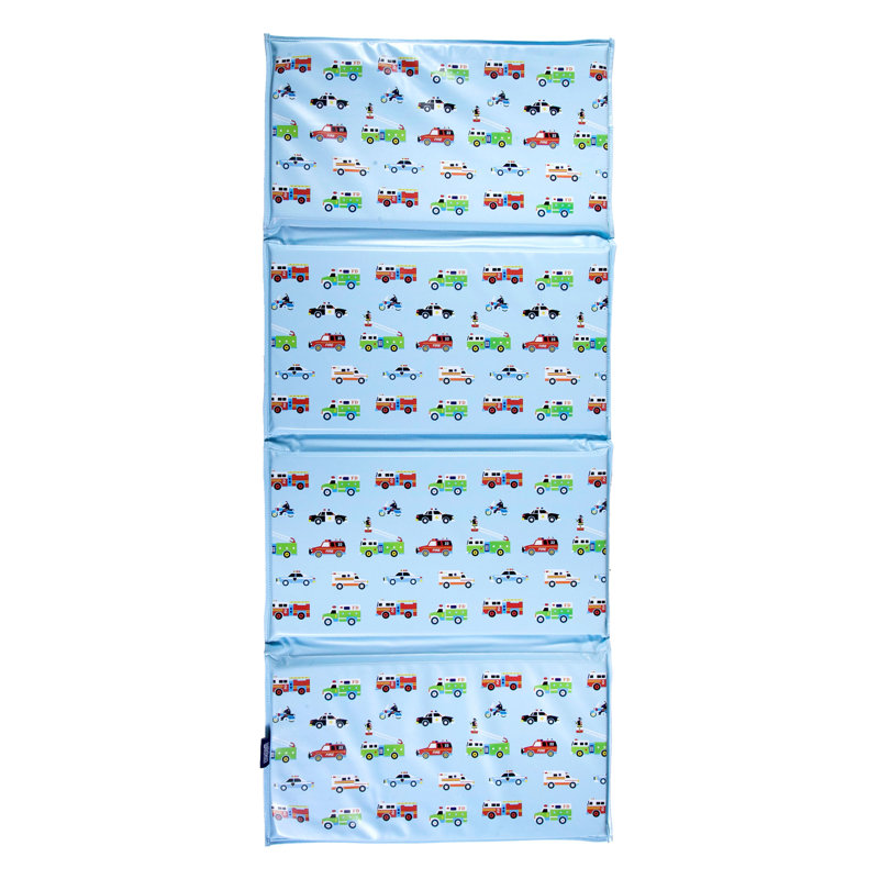 Wildkin Kids Vinyl Nap Mat – Foldable, Durable Rest Mat for Daycare & Preschool - Heroes, Light Blue Heroes