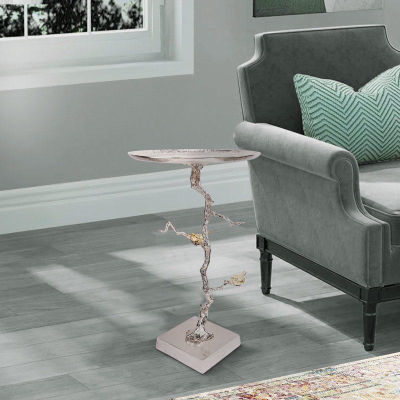 Table de bout à piédestal en aluminium