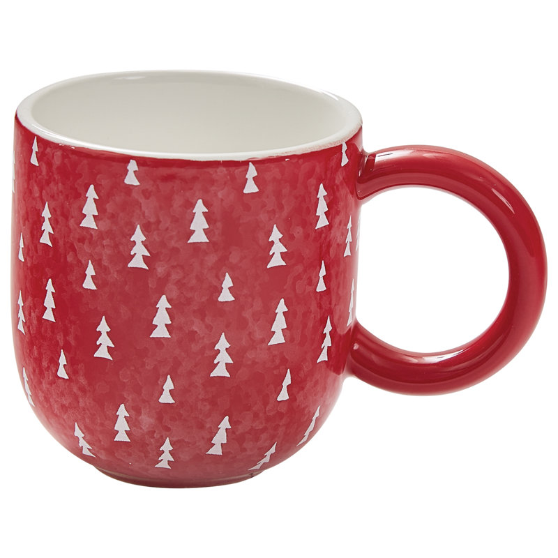 Mugs de sapin de Noël rouges