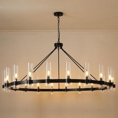 Dhreej 20 - Light 60''Glass LED Wagon Wheel Chandelier