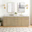 Meuble-lavabo double autoportant 84 po avec plateau en quartz Calacatta Waubun Rally-253984137