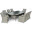 Balcom 8 Seat Oval Rattan Fire Pit Dining Set