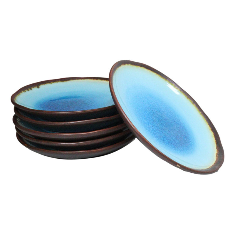 Ensemble de 6 assiettes à dessert en céramique Aozora Kannyu