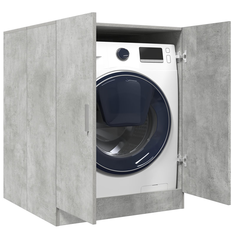 Menik Linen Cabinet, Concrete Grey