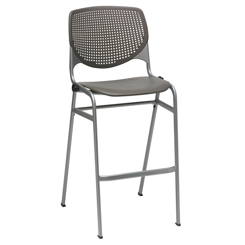 Tabouret de bar 30 po Kool, Pierre brune, Argent, Pierre brune